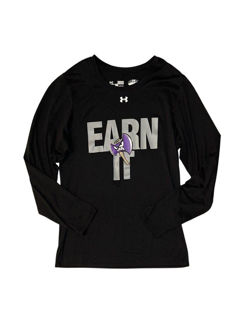UNDER ARMOUR Women's Black Graphic Long Sleeve Top